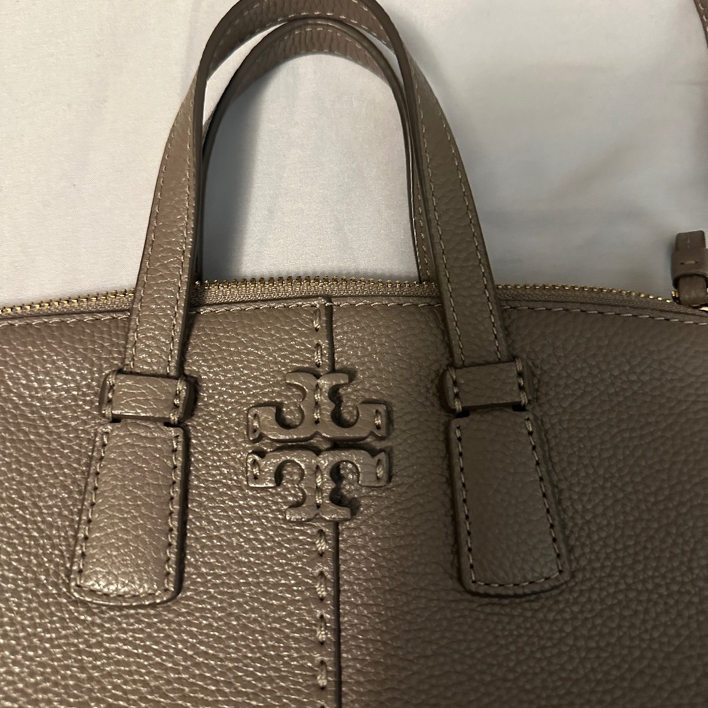 Tory Burch Taupe Leather Satchel
